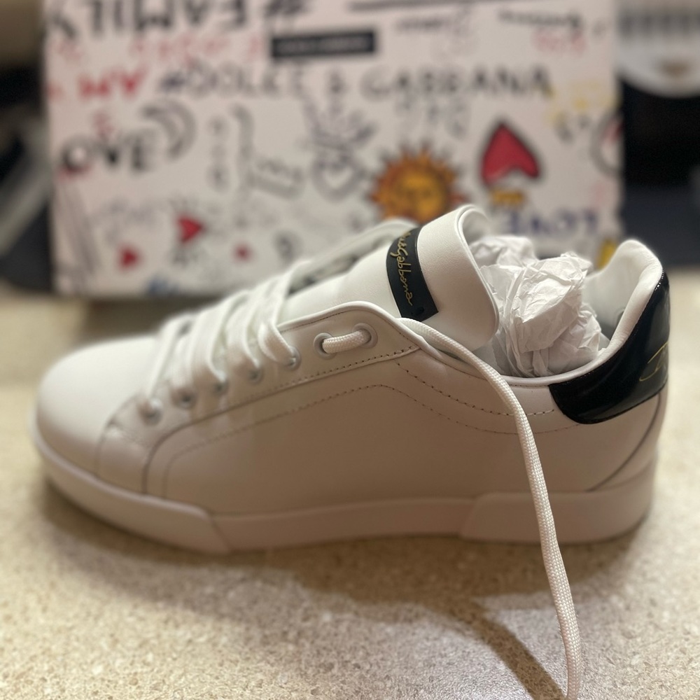 - Dolce and Gabbana white leather Portofino sneakers - Picture 11 of 11